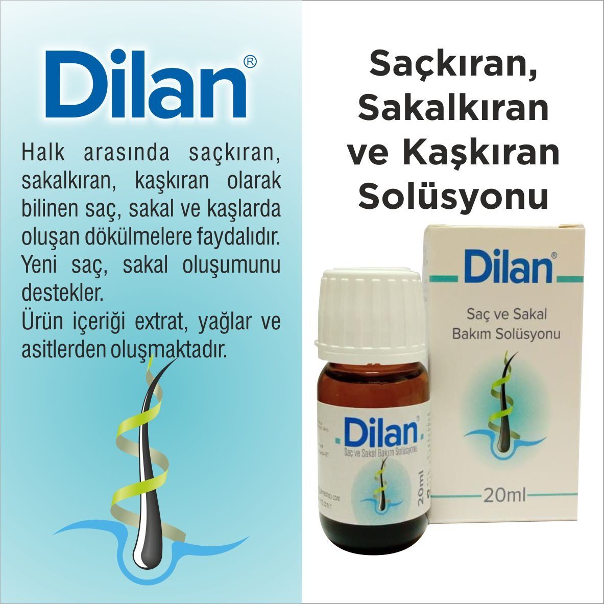 Dilan Saç ve Sakal Kıran Bakım Solüsyonu 20 ML